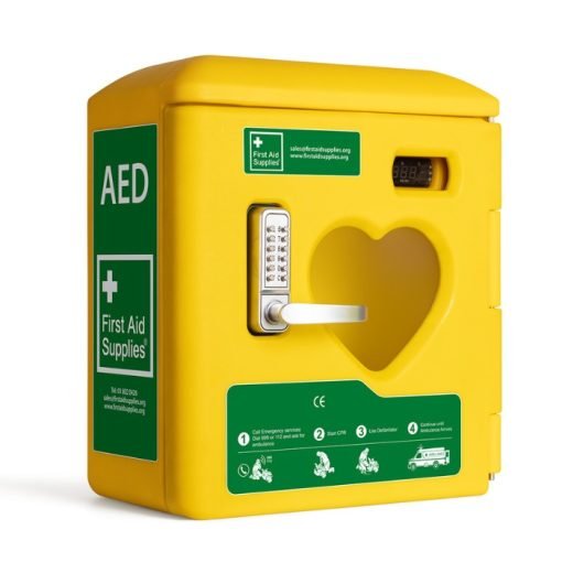 Outdoor Heated Defibrillator Cabinet Locked